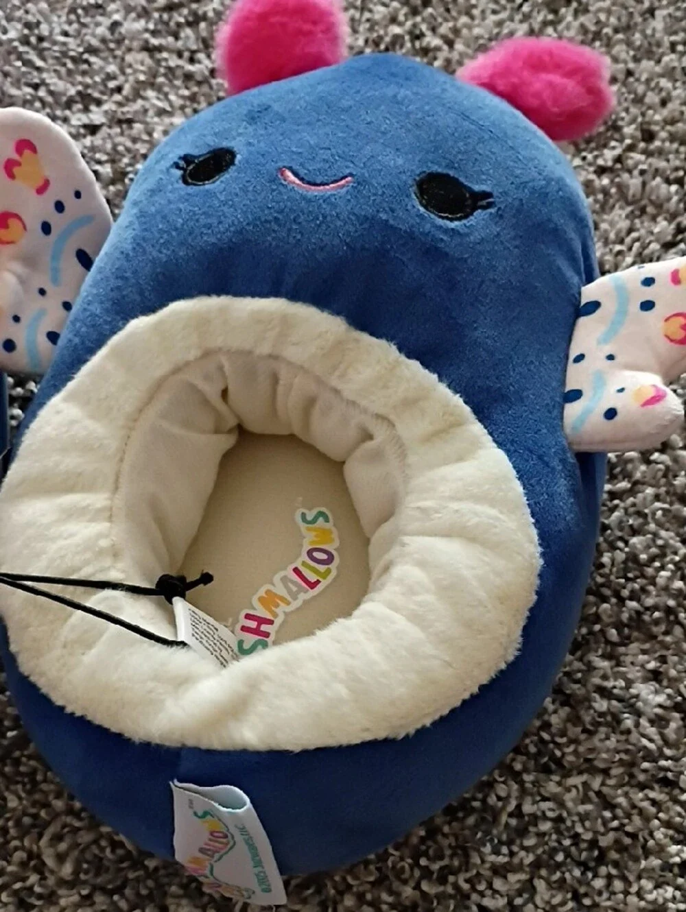 Squishmallows Blue and Pink Plush Kids Slippers